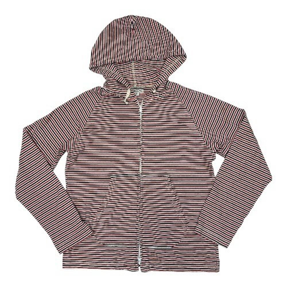 Engineered Garments Womens Striped Long Sleeve Top Size Small Hooded Full Zip